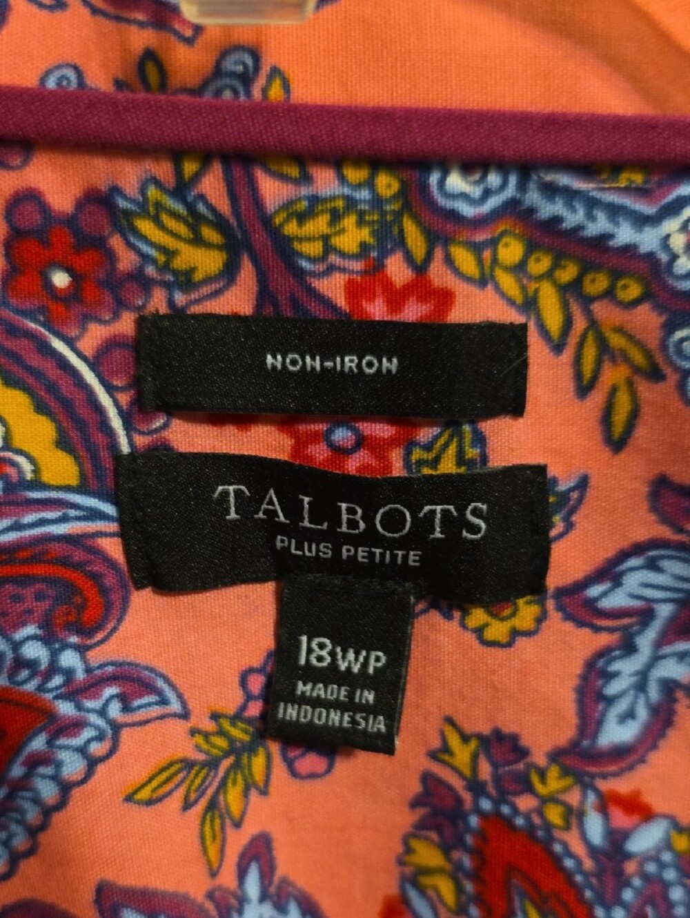 Talbots Paisley Button-Down Shirt - Picture 2 of 7